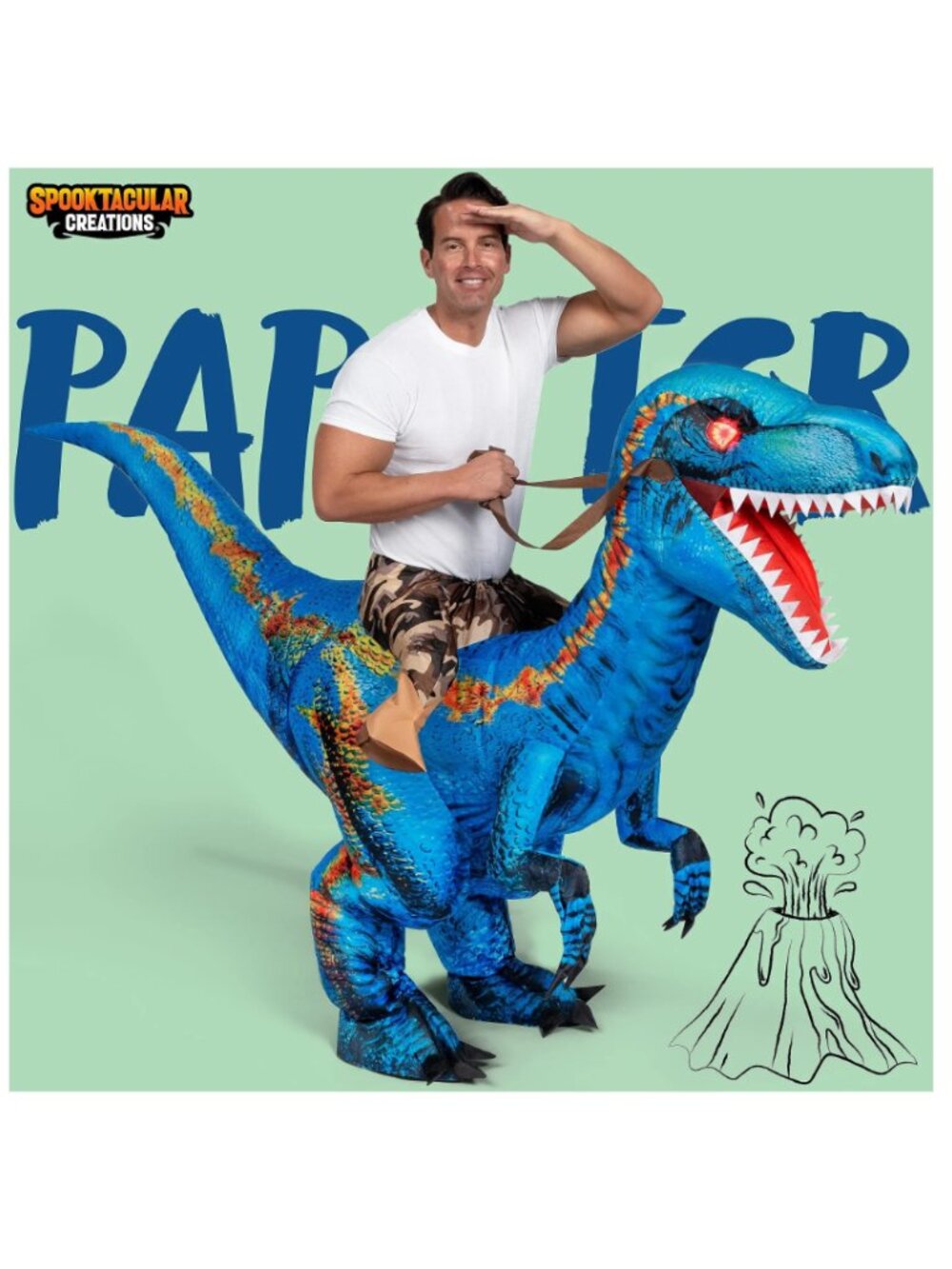 Spooktacular Creations Inflatable Riding Dinosaur Costume, Large NWOT - Picture 2 of 4